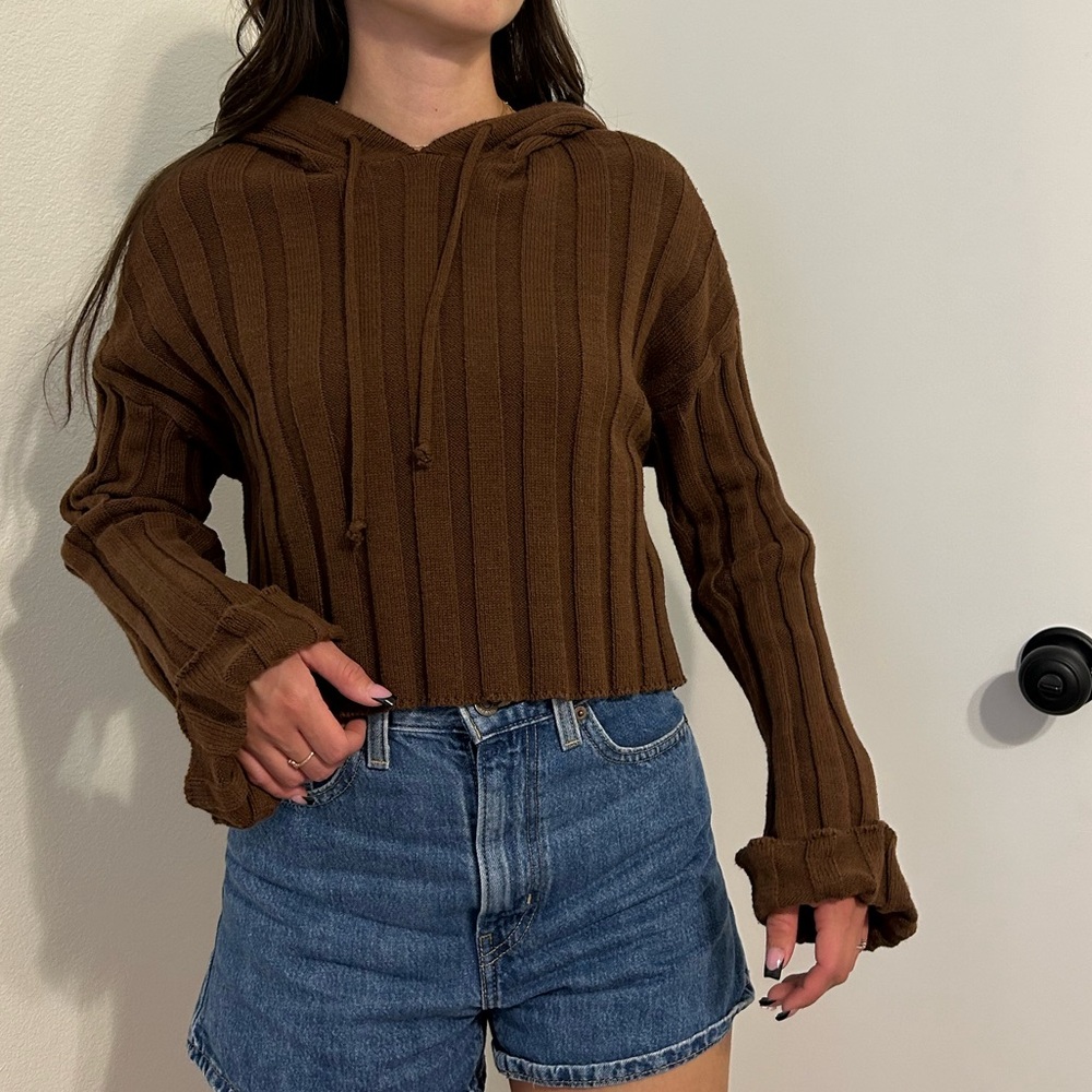 Forever 21 Chocolate Knit Hoodie